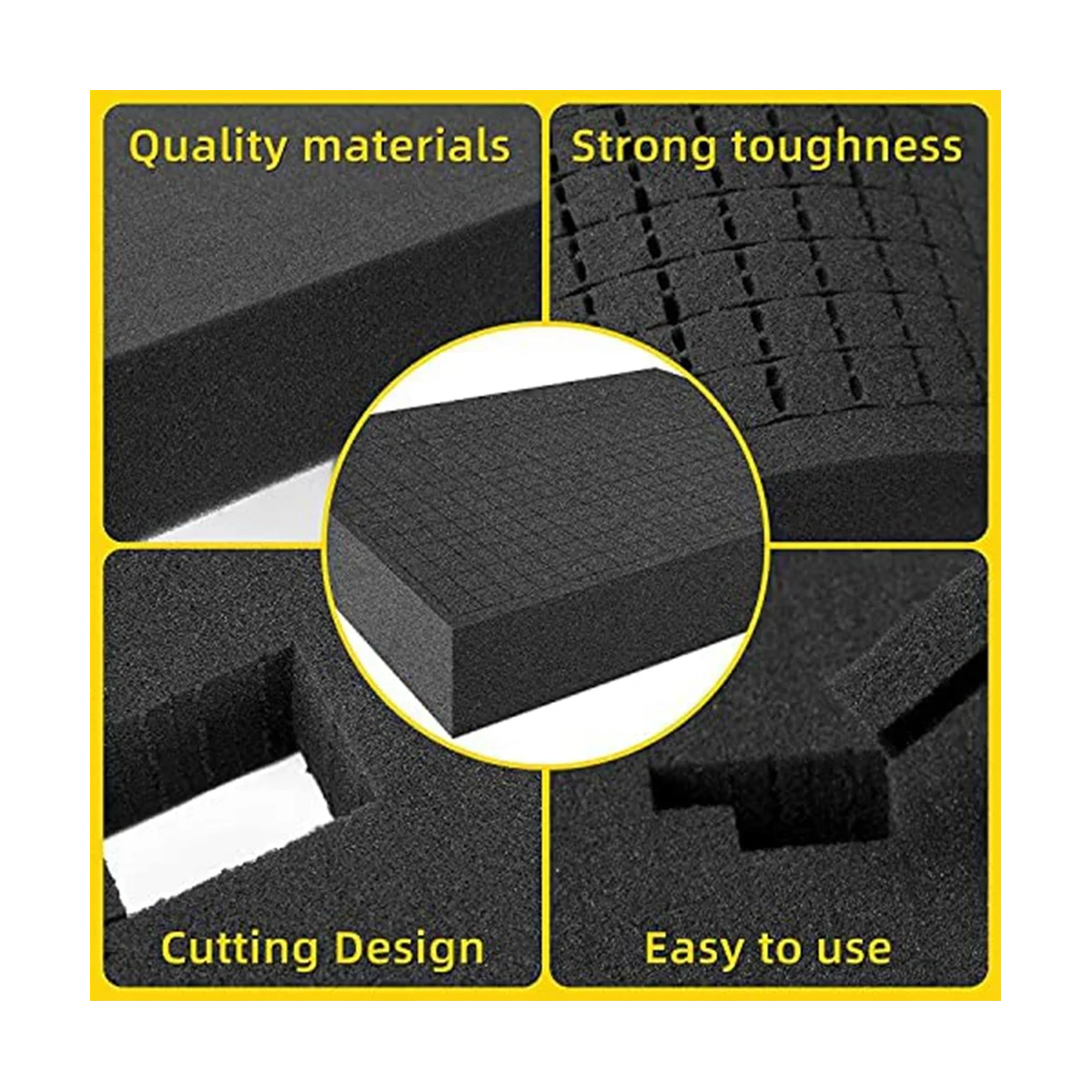 Grid Foam Box for Camera Case, Caixa de ferramentas, Inserção de caixa, Espuma-Espuma, 2 peças, 300x300x5mm