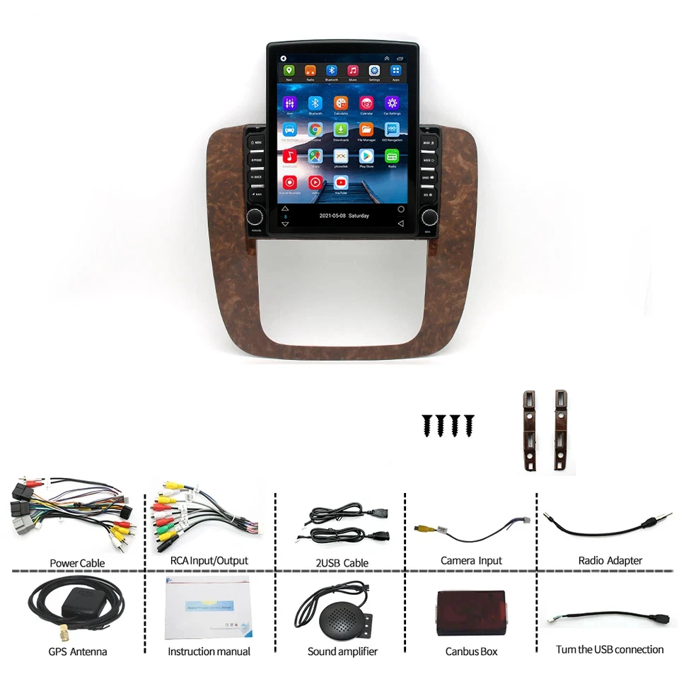 9.7 بوصة أندرويد 15 Carplay السيارات لجي إم سي يوكون شيفروليه تاهو الضواحي 2008-2012 راديو الوسائط المتعددة سيارة لتحديد المواقع والملاحة ستيريو #6