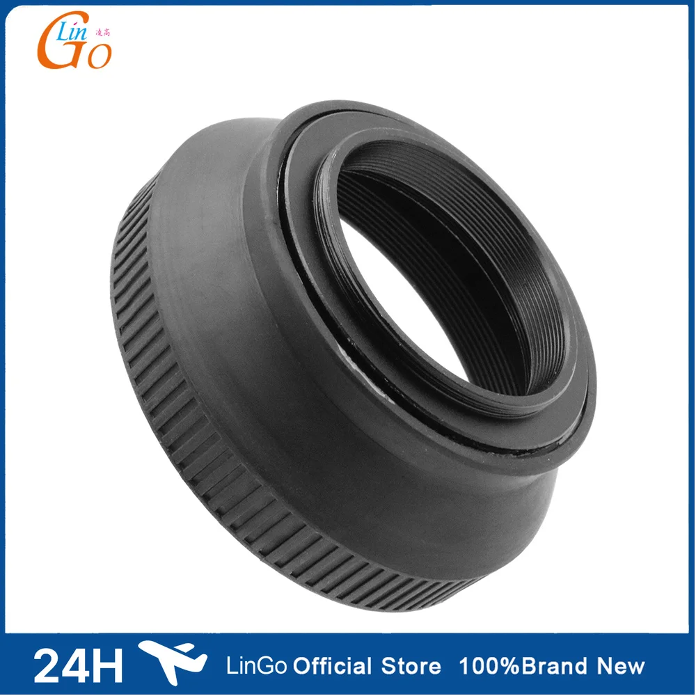 LinGo Universal Rubber Lens Hood 25.5-77mm Adjustable Collapsible Lens Shade for DSLR SLR Mirrorless Camera Accessories
