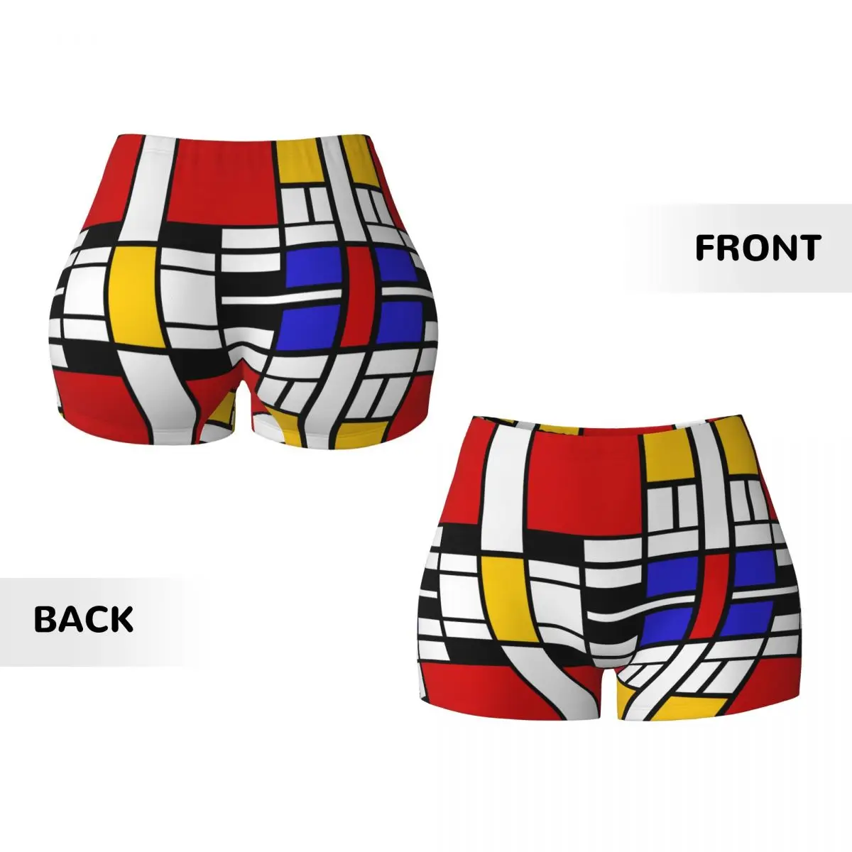 맞춤형 피에트 몬드리안 데 스티일 요가 반바지 여성용 체육관 운동 러닝 운동복 배구 바이커 반바지