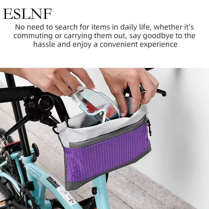 

ESLNF Adjustable Purple Color Block Lightweight Bicycle Bag With Crossbody Design For Cycling Daily Commute Outdoor Activities