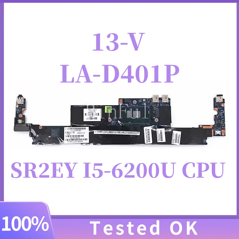 

860825-601 LA-D401P for HP Spectre 13-V Laptop Motherboard With I5-6200U I7-6500U CPU 8GB RAM 100%Full Tested
