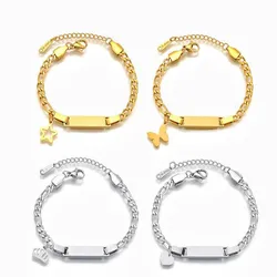 DUOYING Custom Name Newborn Bracelet Personalized Baby ID Engraved Bracelet Engraved Letter Pendant Bangles For Kids Jewelry
