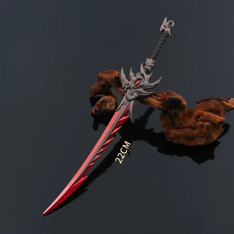 22 cm/8.66in Anime Games Randapparatuur Naamloze zwaard wapens Model katana zwaarden mes Metal Craft Desktop Ornament Jongens Gift speelgoed