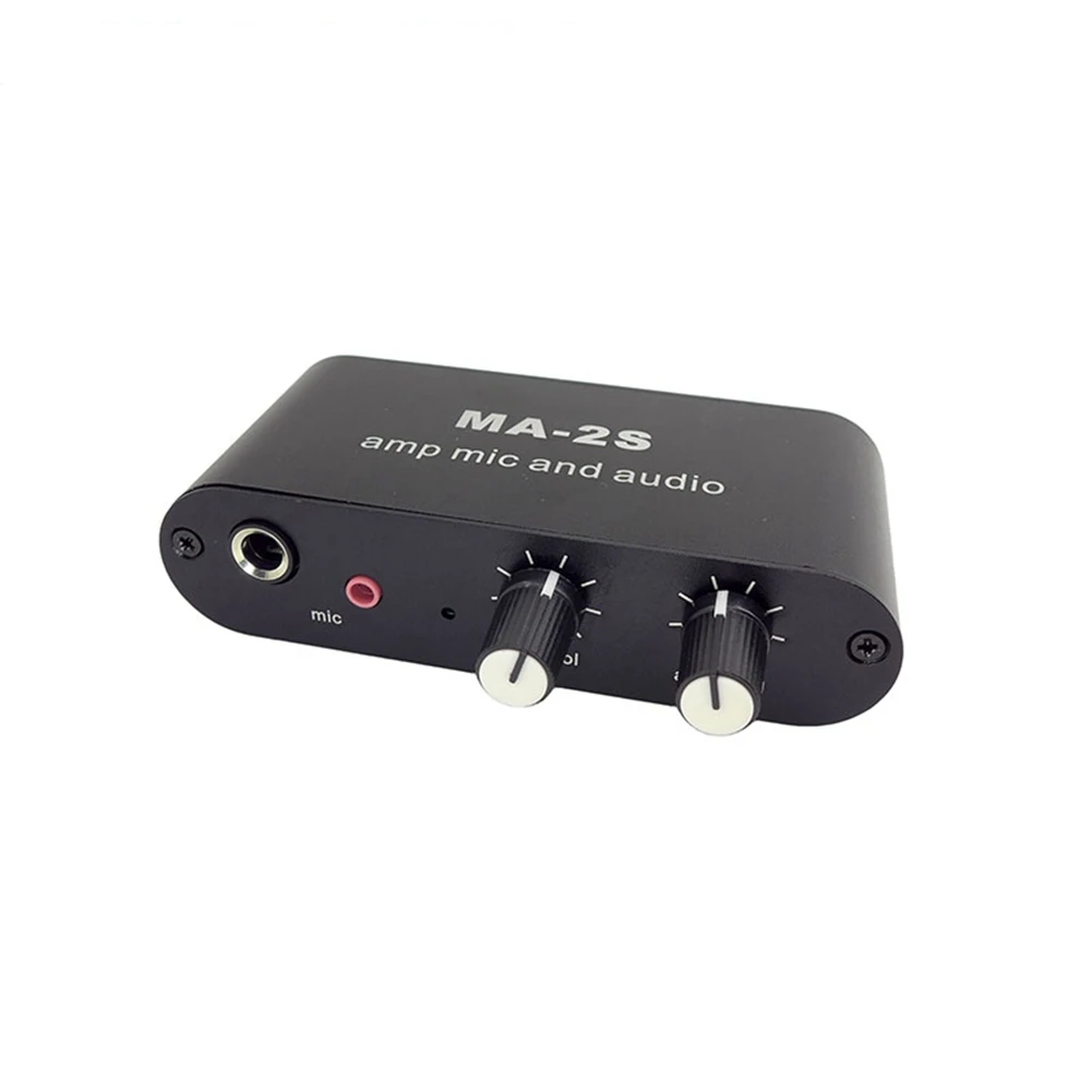 Microfono dinamico da 6,5 mm Amplificatore per microfono a condensatore da 3,5 mm Amplificatore per cuffie Preamplificatore audio Scheda di missaggio MA-2S