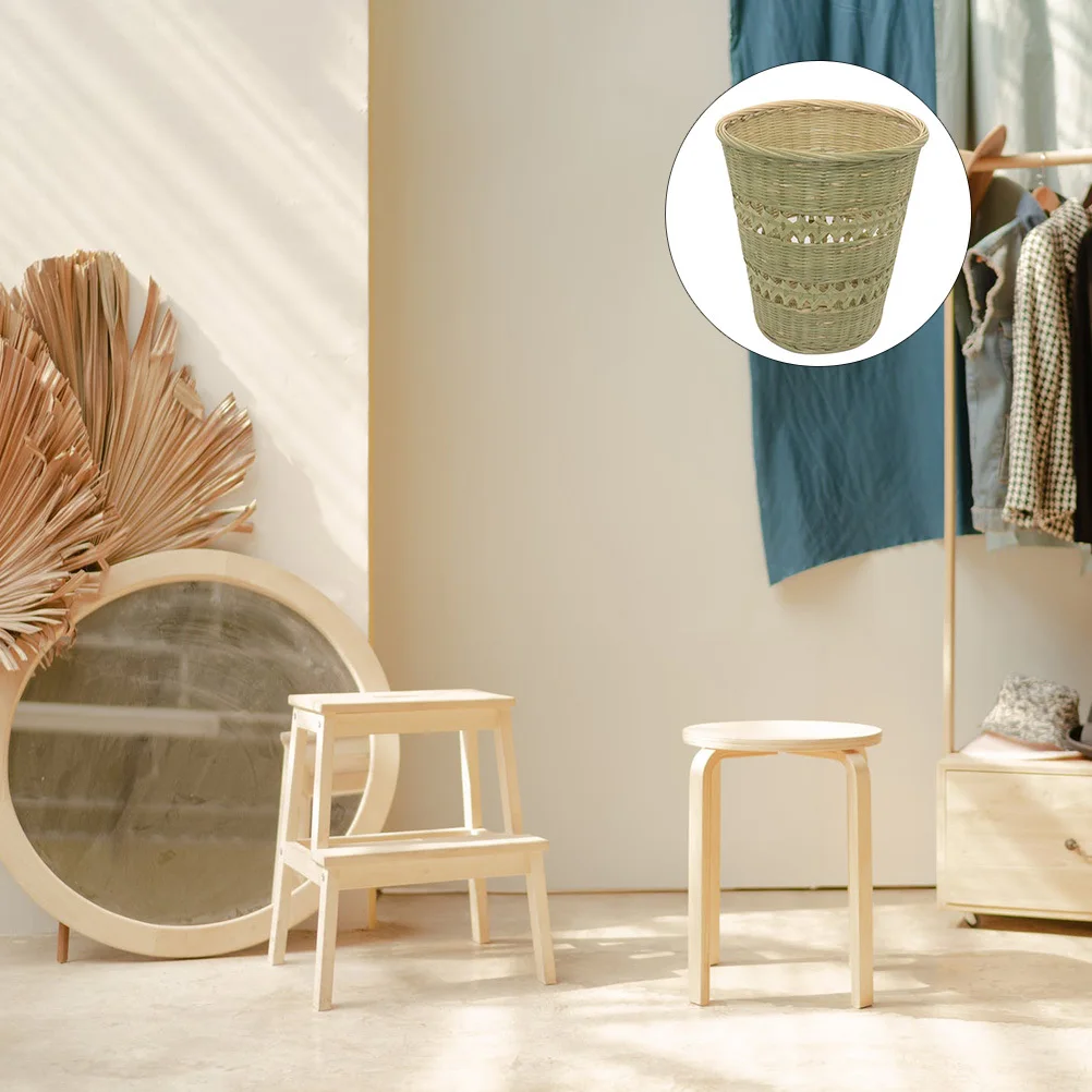 

1 pc Bamboo Storage Basket Multi-Purpose Laundry Container For Home Bedroom Bathroom Dirty Clothes Organizer Flower Pot Reusable