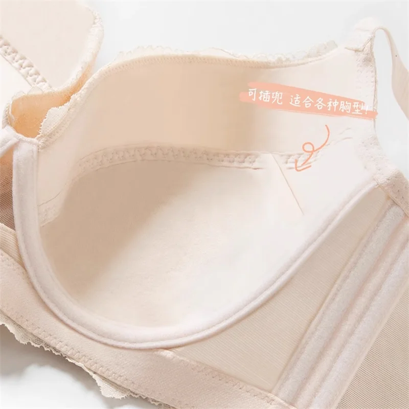 New Large Size Underwear Female Large Cup Soft Underwire Push-up Bra Adjustment Thin Women 105G