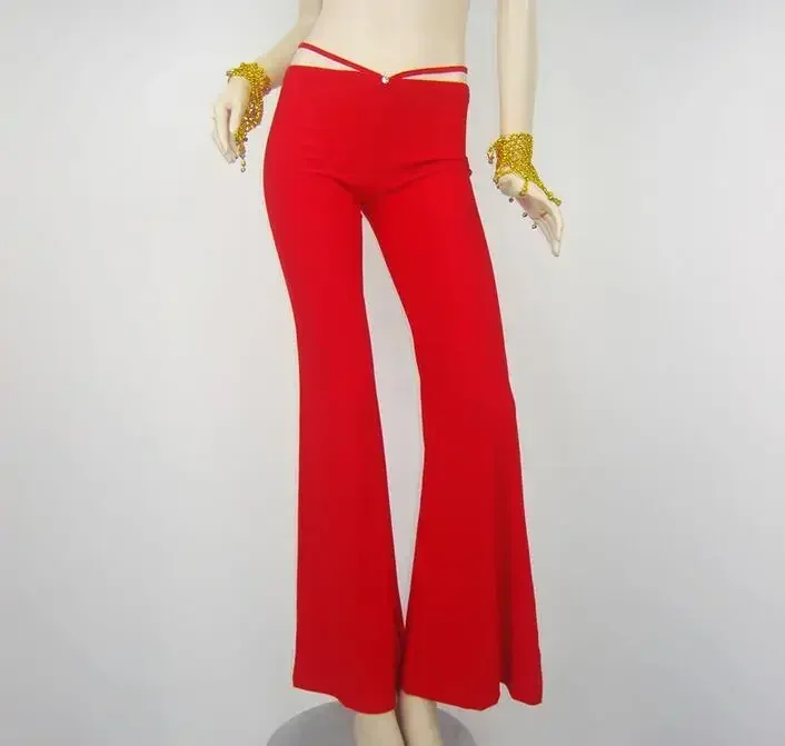 Women Lady crystal Harem modal solid Long Pants Belly Dance Boho Wide Trousers trouser with belt