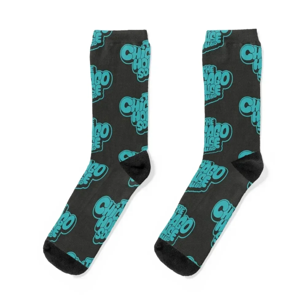 Chicago house Sound - Chicago House Music - Blue Shirt design Socks winter gifts Crossfit Men Socks Women's