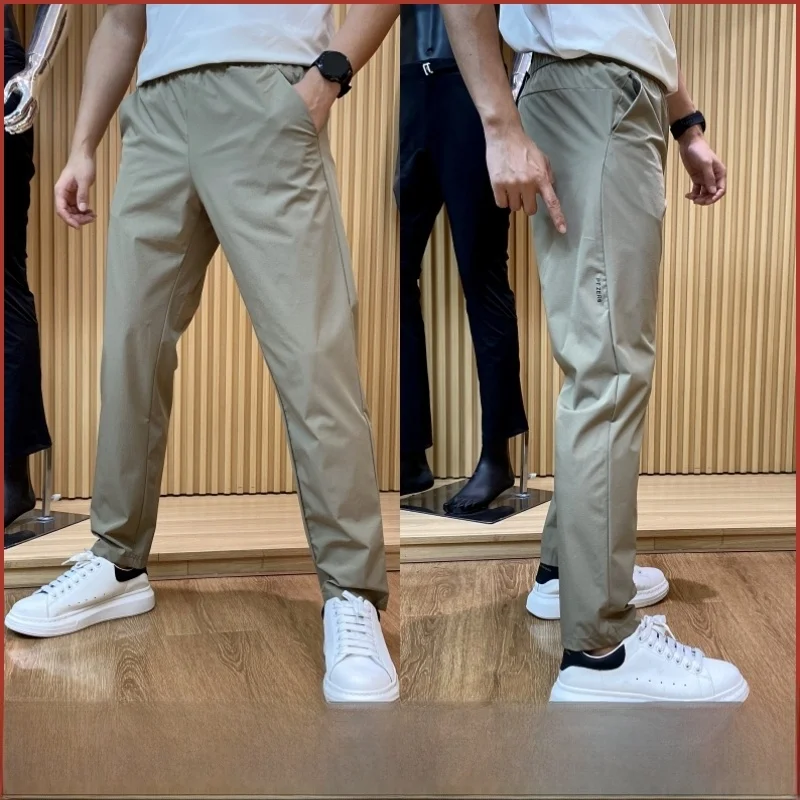 

High-End Outdoor Men's Lightweight Breathable Qui-Dry Elastic Waist Casual Pants Summer New Arrival Straight Leg Long Trousers
