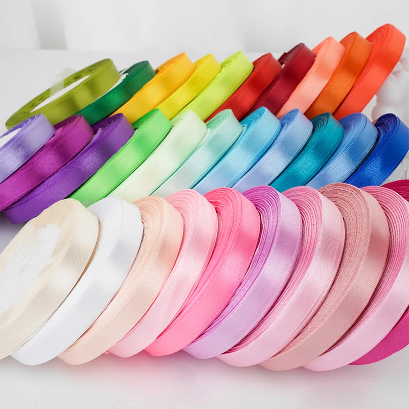 

10pcs/lot 1cm Satin Ribbon DIY Handmade Crafts Clothing Sewing Fabric Christmas Halloween Wedding Party Gift Box Package Ribbon