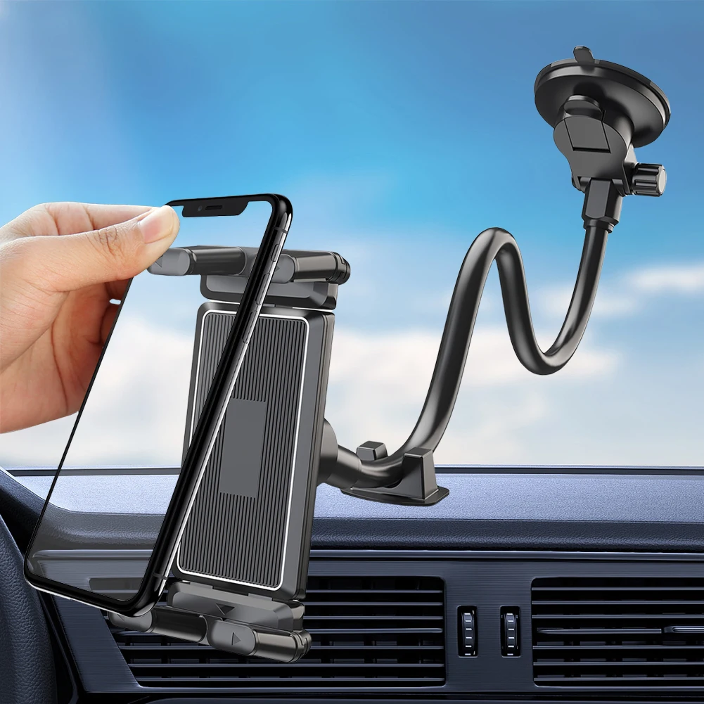 

Car Windscreen Holder for Tablets Compatible with Phone Cases and GPS Devices Secure Mount with Suction Cup