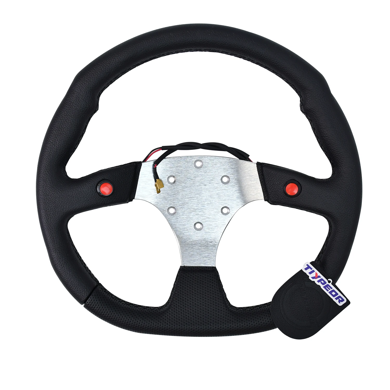 

TIYPEOR 14 inch 350mm PVC Simple Black Carbon Pattern Steering Wheel Steering wheel sim racing game