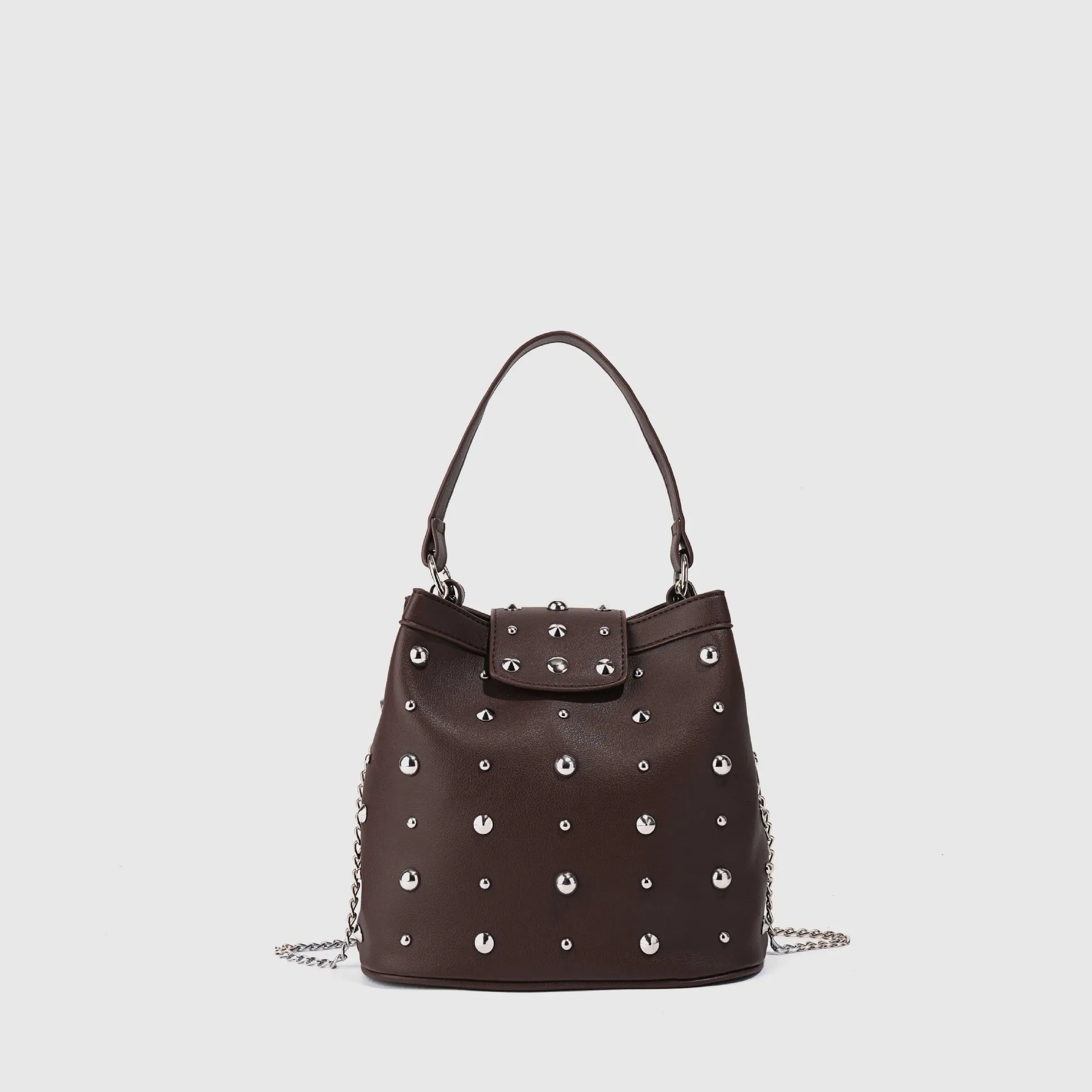 

New Rivet Vintage Leather Handbag For Women Large Capacity Niche Chain Crossbody Bag For Women