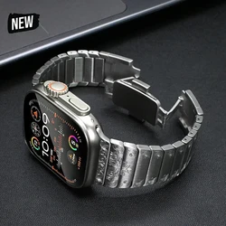 Stainless Steel Carved Strap For Apple Watch Ultra 2 49mm 9 8 7 Luxury Link Watch Band For iWatch 45mm 44mm 42mm 6 5 4 SE Ultra