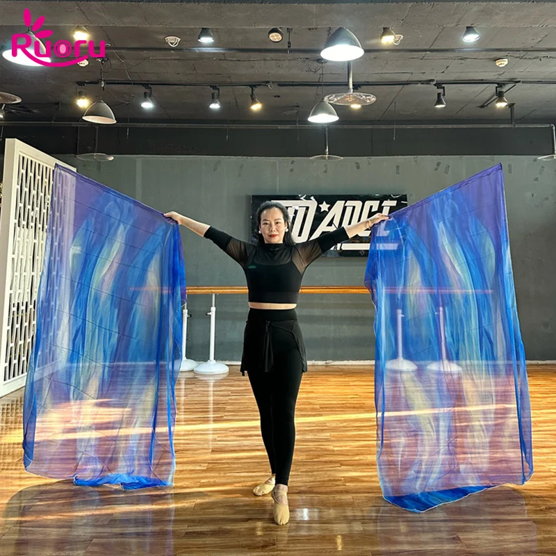 

Ruoru 2PCS 170*110cm Dance Flags Belly Dance Accessories Workship Flag for Dance Banner Praise Flag with Rod Church Stage Props