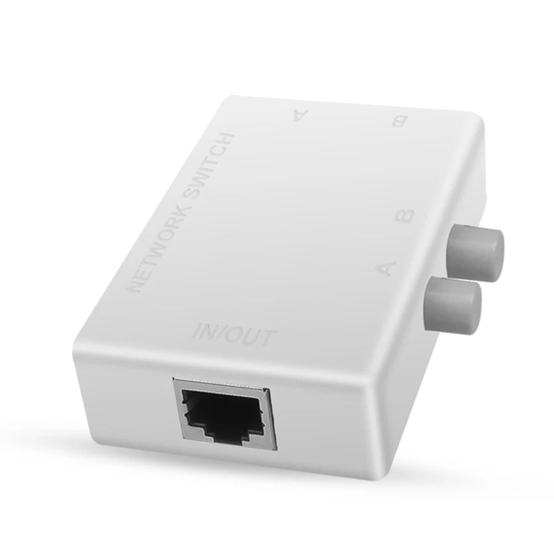 RISE-Mini 2 Port RJ45 RJ-45 Network Switch Ethernet Network Box Switcher Dual 2 Way Port Manual Sharing Switch Adapter HUB