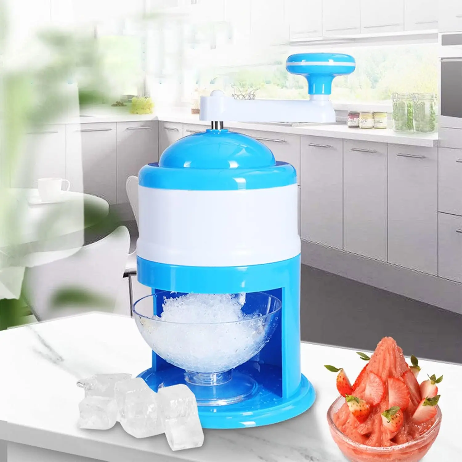 Hand Crank Ice Shaver and Snow Cone Machine Perfect for Snow Cone and Slushies Essential Summer Kitchen Gadget Ice Maker Machine