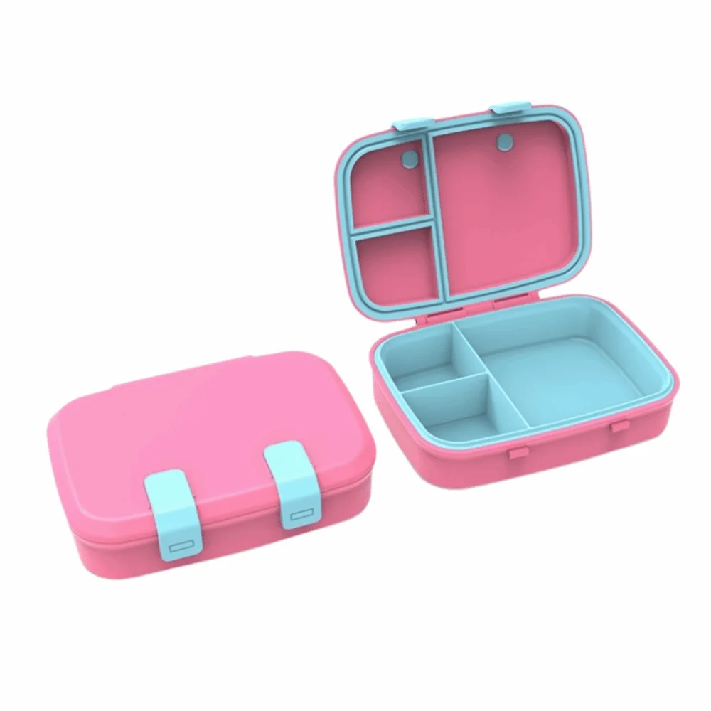 

Easy-Clean Sealed Portable Lunch Box Reusable 3 Grids Divides Food Container with Handle 800ML Food Storage Crisper Camping