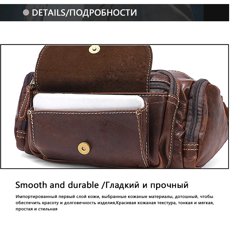 Belt Bags Men's Waist Purse Leather For Small Man Pouch Pack