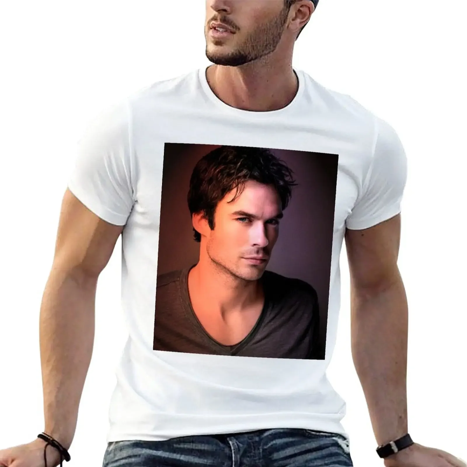 

ian somerhalder T-Shirt quick drying shirts graphic tees men clothings