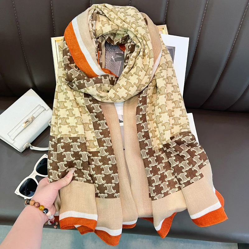 

2025Новый длинный бархатный женский шарф в корейском стиле, универсальный шарф для путешествий на весну и осень, летняя шаль