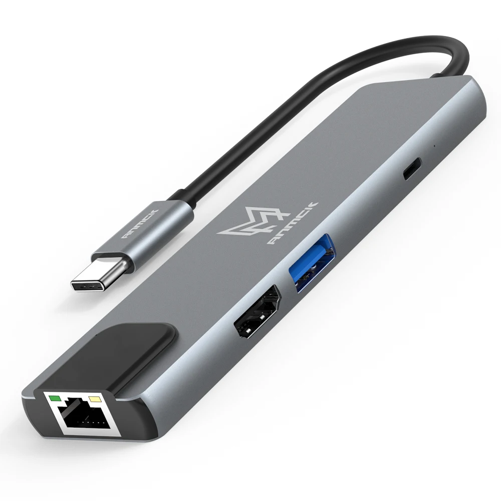 Anmck-adaptador dock otg para múltiplas entradas, usb 3.0/2.0, divisor sd, rj45, lan, 4k, hdmi, leitor de cartão, para macbook, huawei