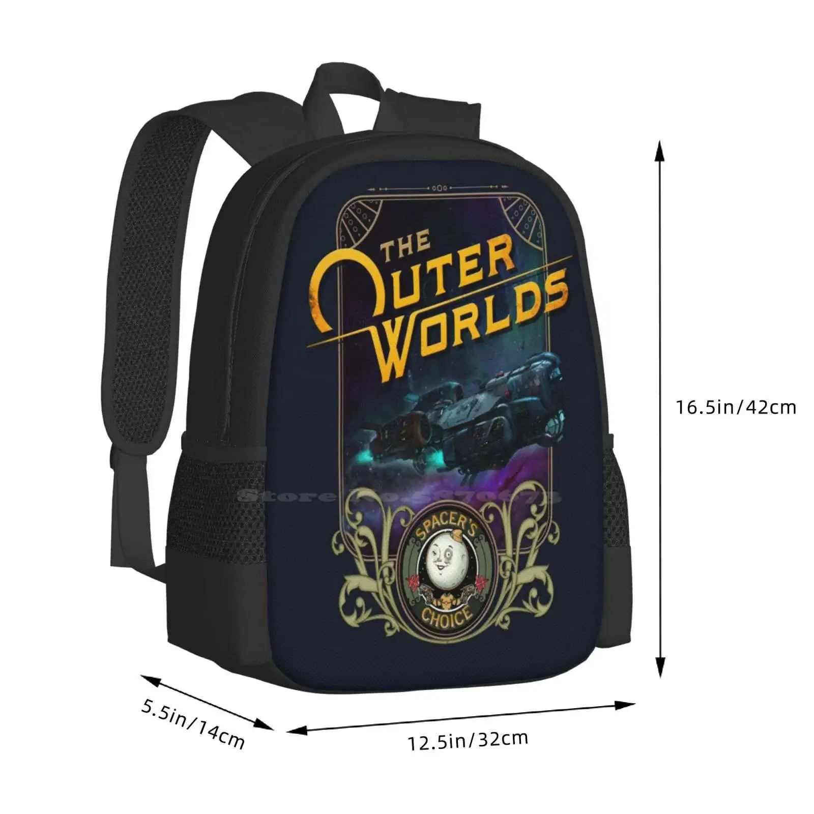 Nouveau mochilas espaciales para adolescentes escolares, bolsas de viaje para niñas, The Outer Worlds, la elección poco fiable, Sci Fi, Galaxy, espacio exterior