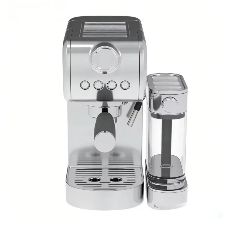 15 Semi-automatic Electric Coffee Machine Stainless Steel 1300-Watt Adjustable Grinder Self-Cleaning Function for Commercial