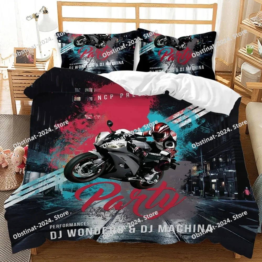 

Motorcycle Duvet Cover Set Racing Motorcycle Duvet Cover Motorbike Vehicles Extreme Sport Soft Polyester Quilt Cover Queen Size