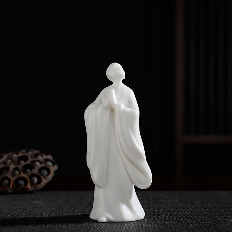 Creative Ceramic Home Decoration With A Zen-Inspired Cute Little Monk Design, Suitable For Living Room Partition Decor And TV Ca