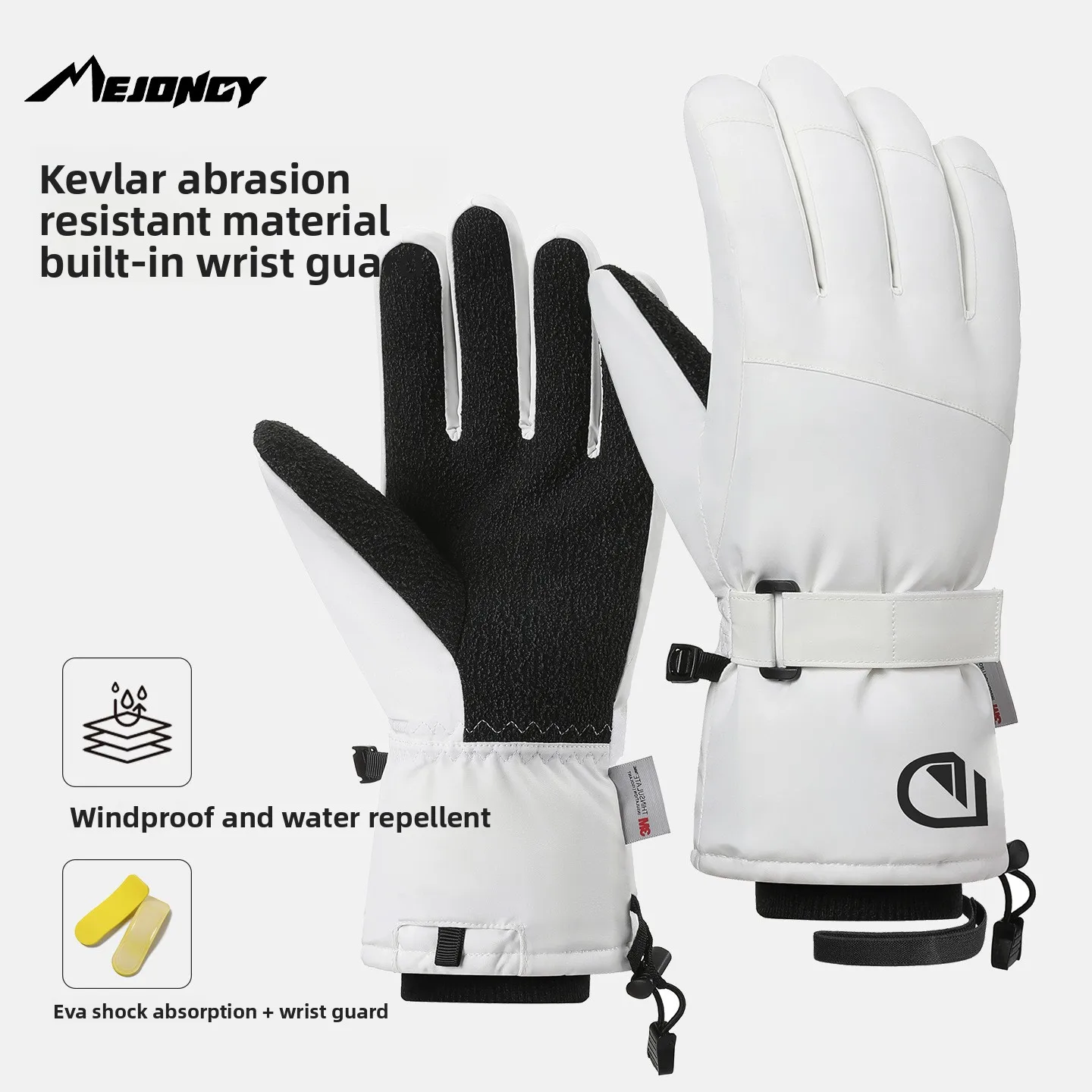 Winter Skiing and Cycling Gloves, Touchscreen-Compatible, Waterproof, Fleece-Lined, Warm, for Outdoor Mountaineering