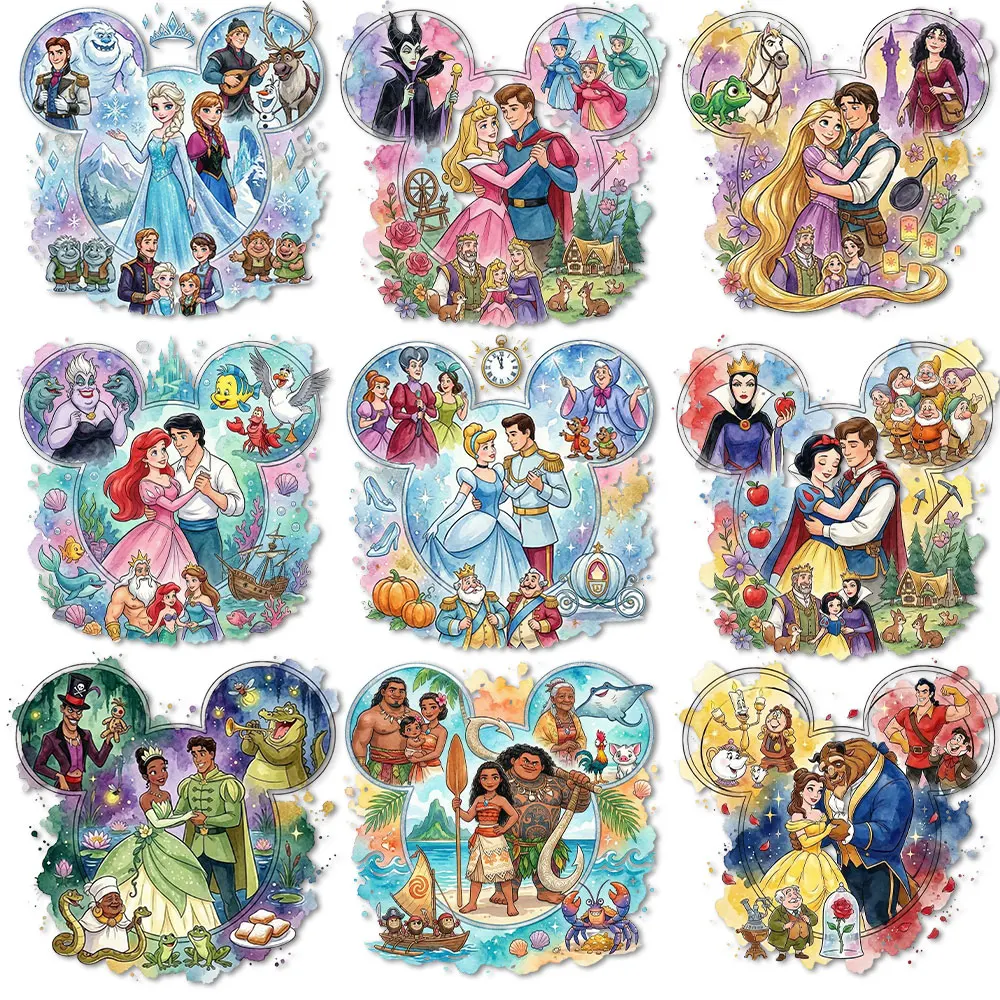 Prinses Prins Moue hoofd strijkdecals voor kleding, hittepers stickers, DIY strijk-op stickers voor T-shirts - afbeelding 2