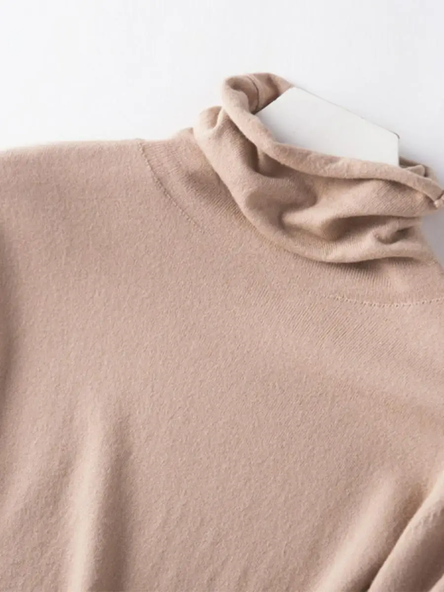 المرأة الخريف الشتاء عالية Ne البلوز Thiened محبوك سترة سليم صالح قاعدة طبقة irt ort Sle Faion تخفيف #5