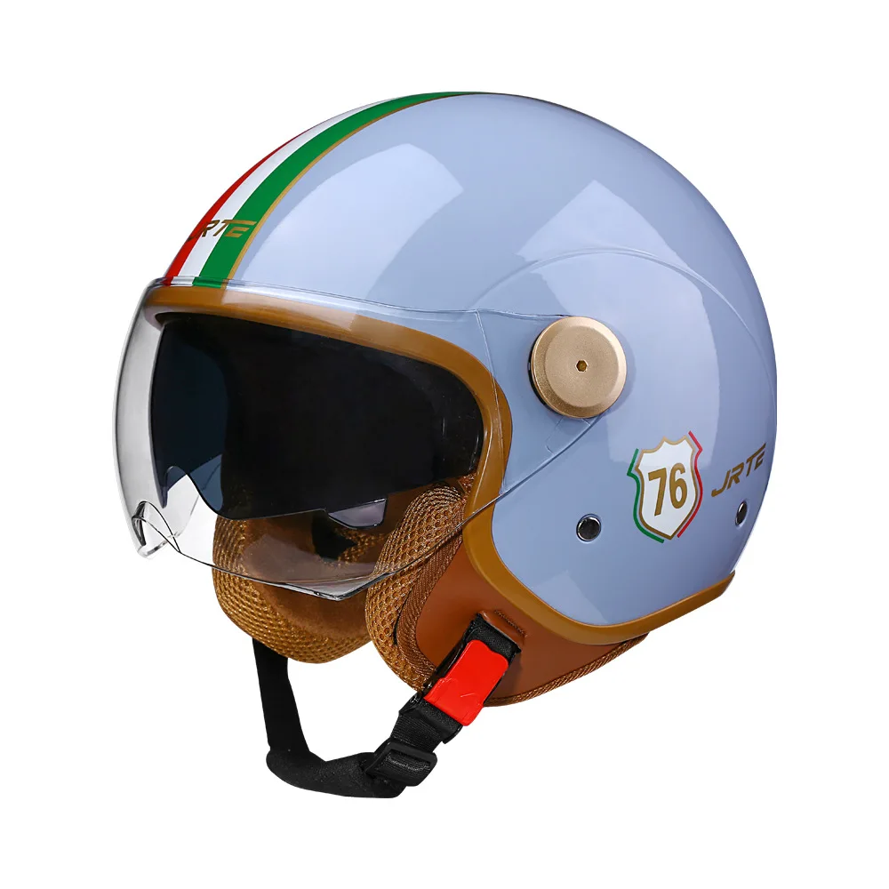 Nieuwe Open Face 3/4 Motorhelm Retro Motorhelmen Vintage Chopper Capacete De Moto Bike Scooter Voor Mannen Vrouwen DOT