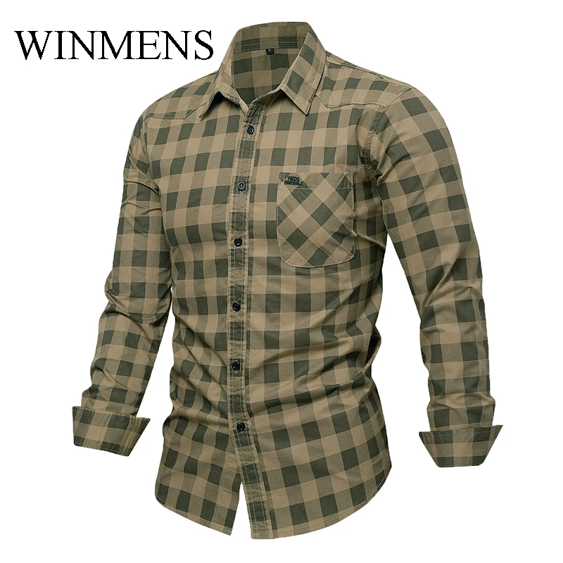 

Men's Plaid Shirts Autumn 2024 Comfortable Cotton Male Long Sleeves Casual Shirt with Pocket Work Tops XL XXL XXXL