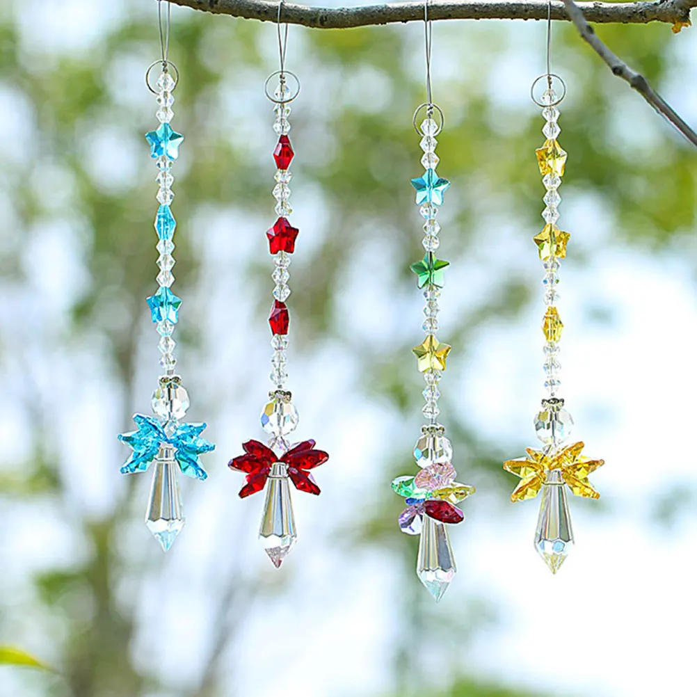

Crystal Stars Hanging Ornament Colorful Beads Garland For Window Door Wall Decor Party Wedding Costume Home Decoration