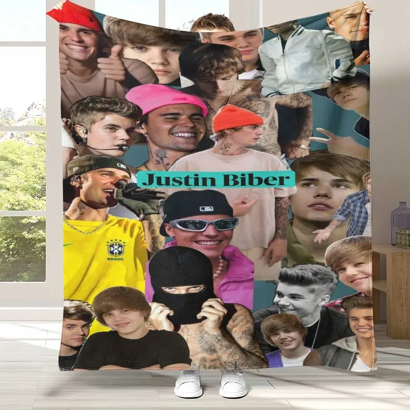 POP Star Justin Bieber Fans Gift Soft Flannel Throw Blanket,Cozy Blanket for Bed,Sofa,Living Room,Picnic,Camping,Home Decor,Gift