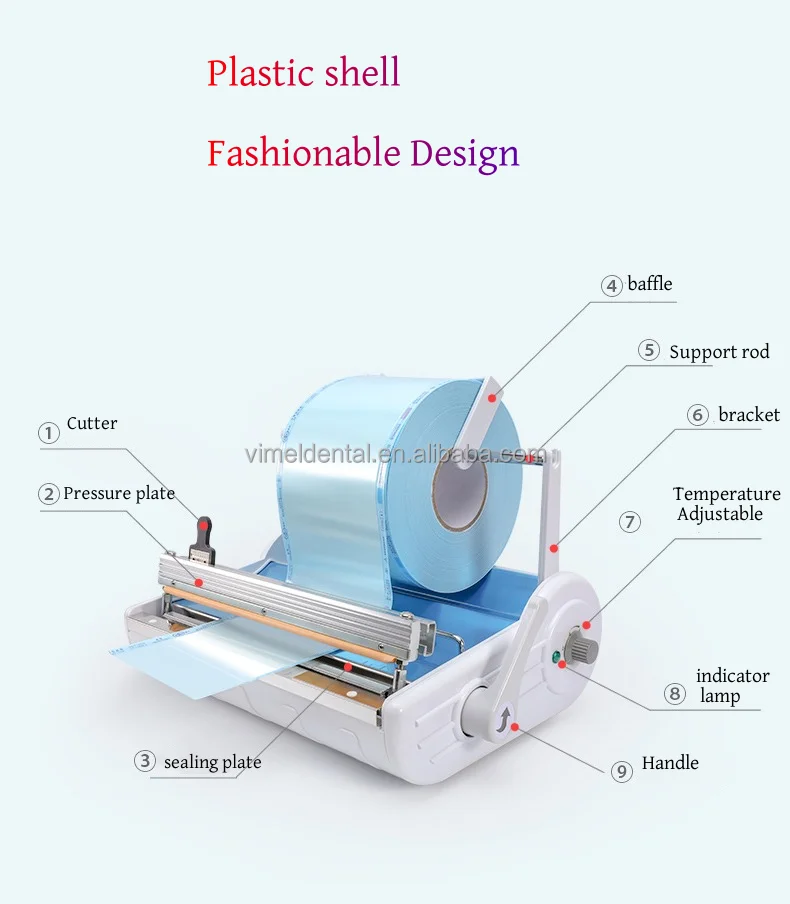 Dental Equipment Sterilization Pouch Sealing Machine Temperature Control 300W Fast Packing Sealer Machine