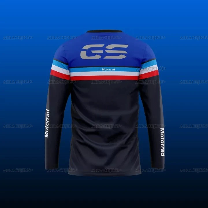 For BMW Motorrad R1250GS/R1200GS/ F850GS Long T-Shirt Touring Motorcycle Racing ADVENTURE Navy Blue Not Fade Anti-UV Jerseys