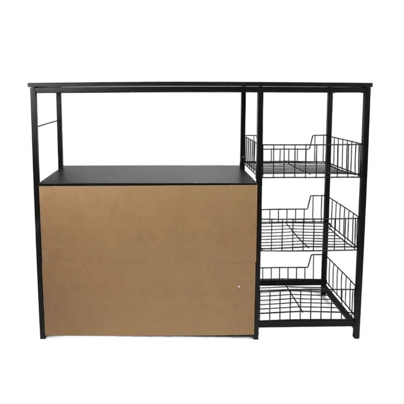 Cabinet Multifunctional Floor Standing Sideboard Cabinet Microwave Shelf Organizer Rack Pot Storage for Dining Room Living Room