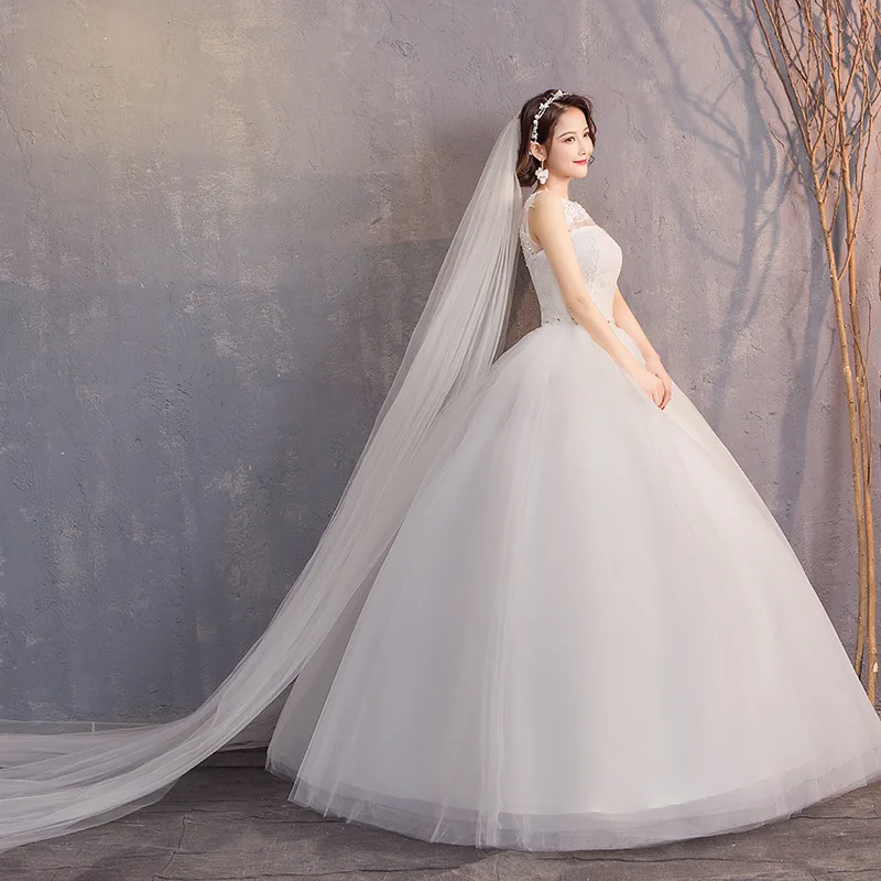 Customized  Wedding Dress Lace Up Plus Size Princess Wedding Dresses  Vestido Novia Ball Gowns for Women