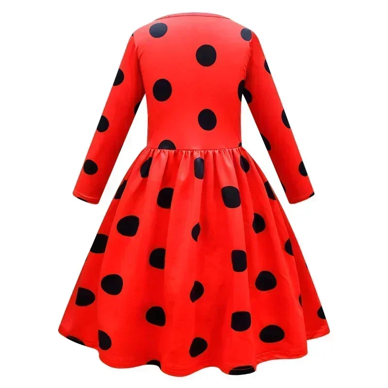 2025 크리스마스 Reddy 소녀 작은 딱정벌레 코스프레 의상 마스크 가발 귀걸이 어린이 할로윈 멋진 의상 어린이 파티 드레스