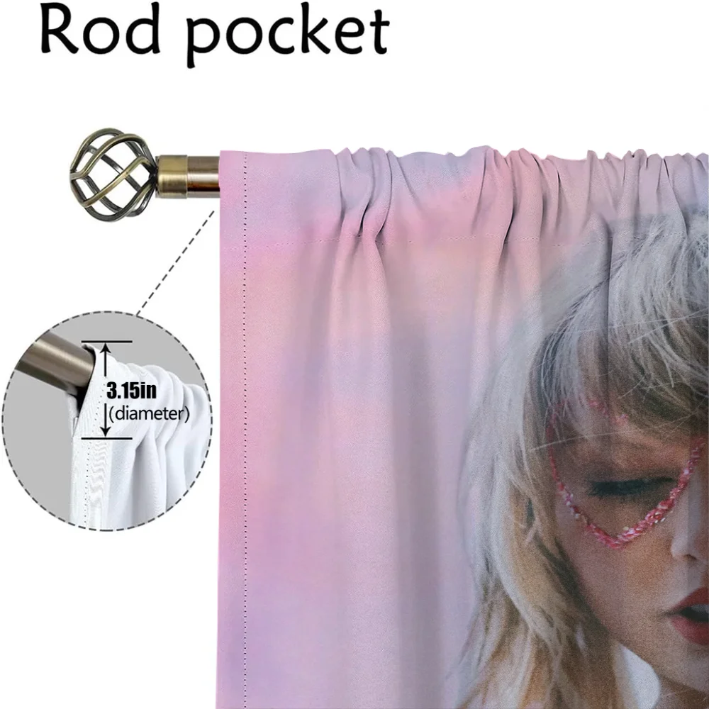 T-Taylor SwiftS Blackout Curtain for Room 2 Panel Elegant Room Curtains Tulle for Bedroom Halloween Decoration Shades Partition