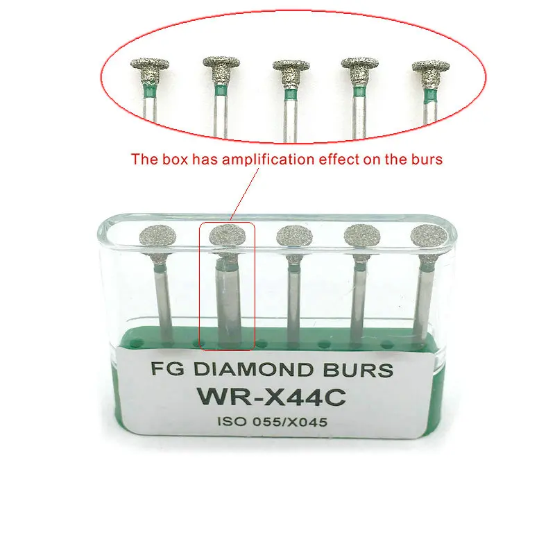 5pcs FG Dental Diamond Burs Wheel Round Edge Type Dia-burs for High Speed Handpiecess Dental Material WR-X44C