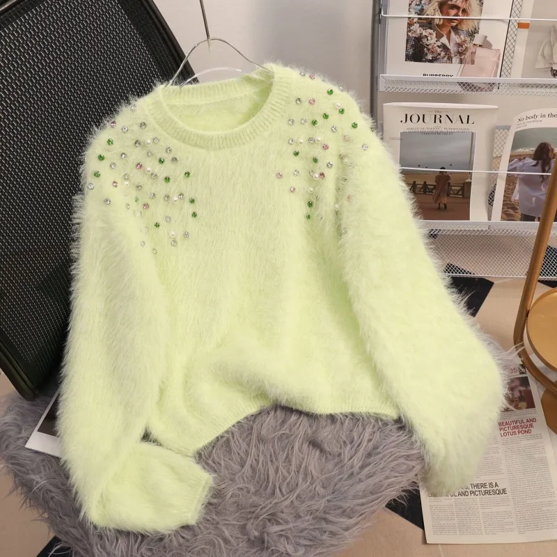 

Модный норковый бархатный свитер, новый зимний женский модный свободный низ, рубашка, топ