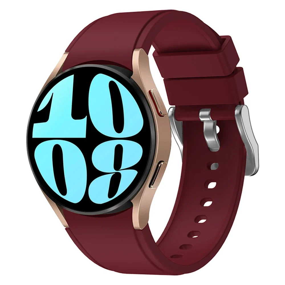 삼성 갤럭시 7/6/5/4용 실리콘 스트랩 40mm 44mm 5Pro 45mm 조절 가능한 스포츠 팔찌 갤럭시 워치 4-6 클래식 46/42mm 47/43mm