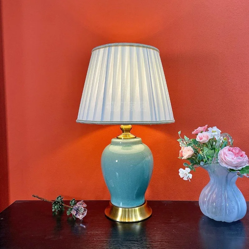 

Ceramic table, bedroom, living room, study, American minimalist modern new Chinese wedding, warm light, bedside lamp