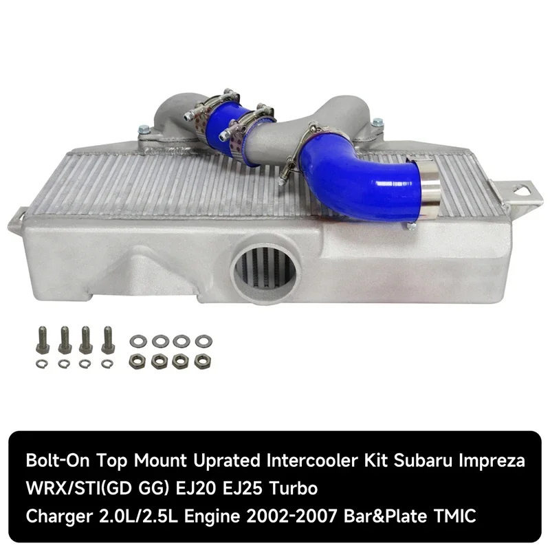 Supporto superiore per aggiornamento intercooler + tubo a Y + viti adatto per Subaru WRX STI EJ20/EJ25 GD/GG 2.0L/2.5L 2002-2007 Nero/Rosso/Blu