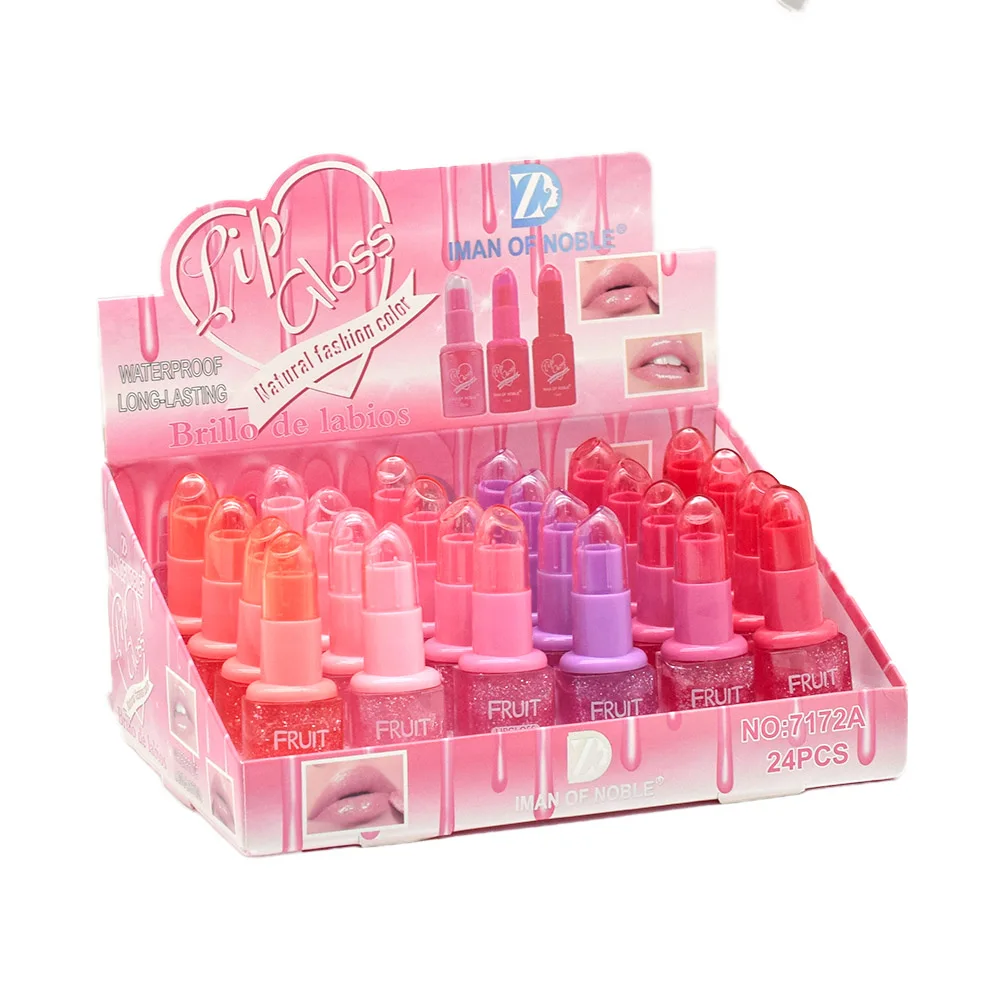 

24pcs Cute Watery Lip Oil 6 Colors Set Lip Gloss Woman Longlasting Nonstick Lip Tints Lips Makeup Bulk